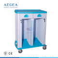 AG-CHT003 Double rows hospital ABS material medication file trolley